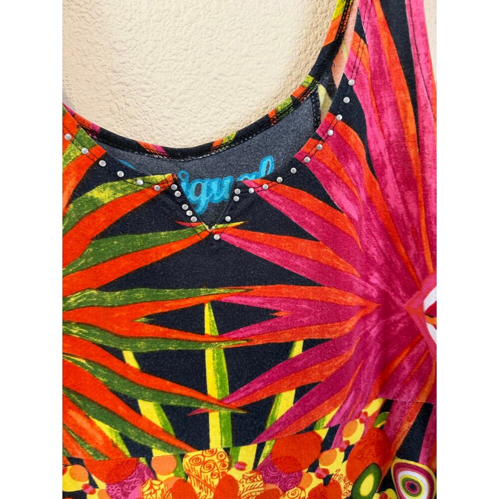 Desigual Y2K Boho Multicolor Geometric Printed Sleeveless A-Line Mini Dress XS - Picture 12 of 16
